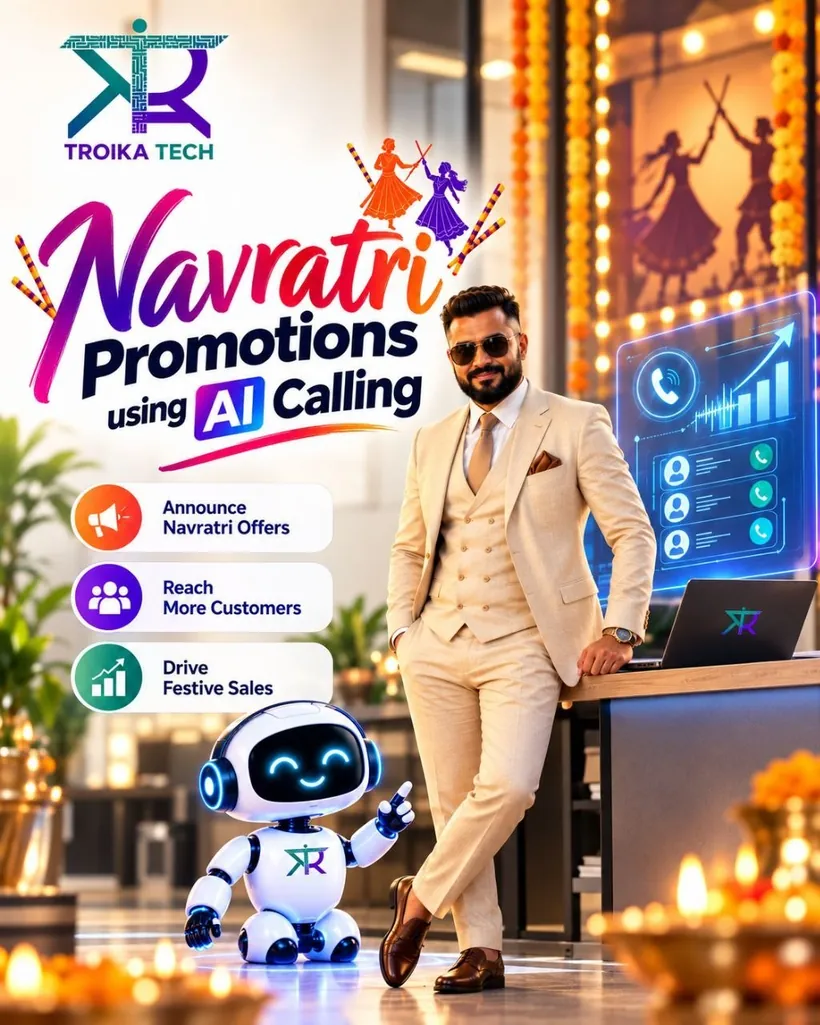 Troika Tech Navratri promotions using AI calling: announce Navratri offers, reach more customers and drive festive sales