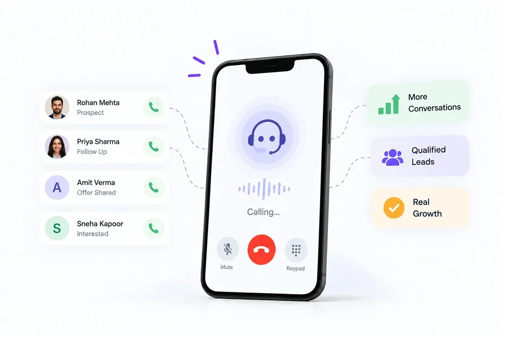 Outbound AI calling to a list of prospects, turning calls into qualified leads